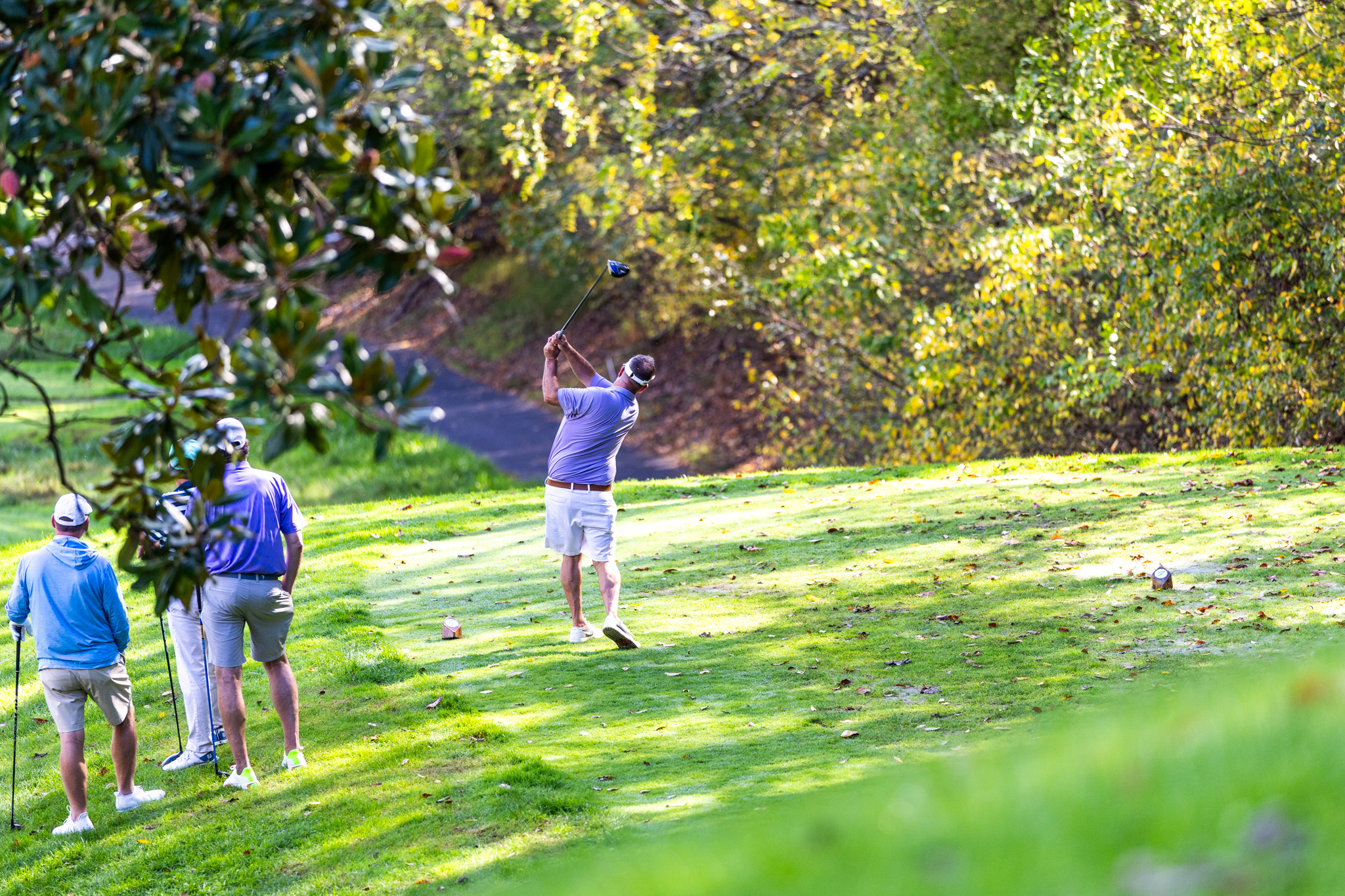 Golfer Hitting Golf Ball in large swing