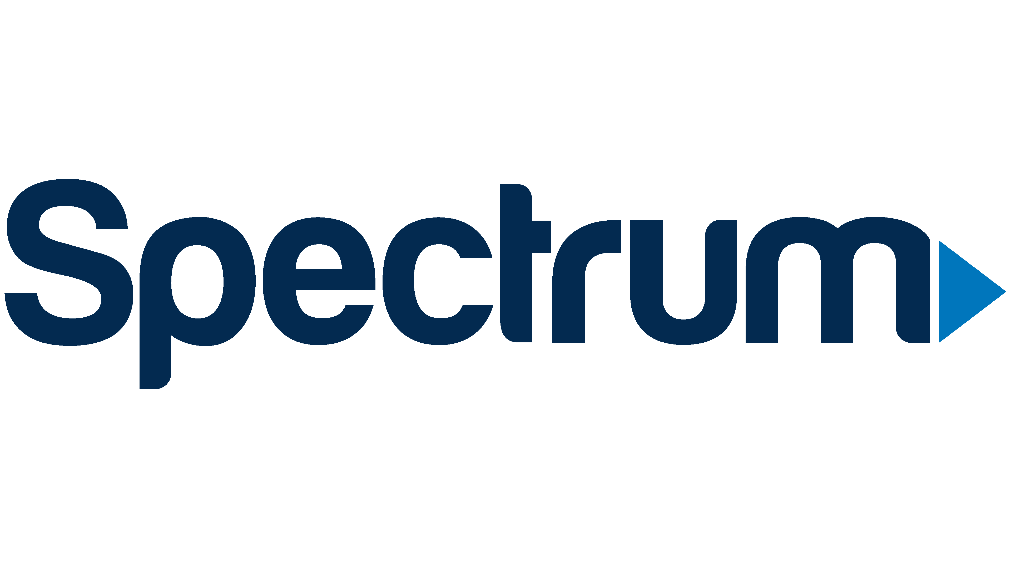 Spectrum logo in dark blue with a blue right-pointing arrow next to the text.