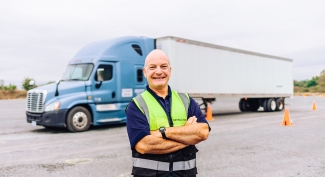 CDL Instructor in front of Diesel Truck